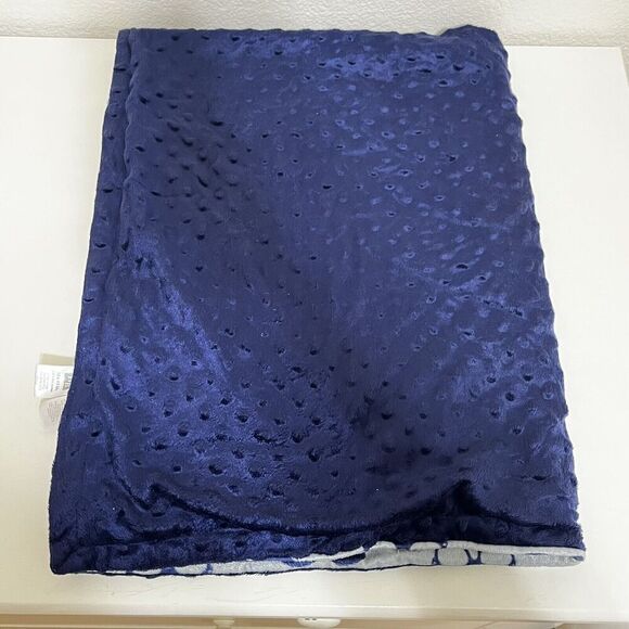 HB Hudson Baby Blanket Gray Blue Minky Dot Mustache Glasses Bow Tie Hats Lovey - Picture 12 of 12